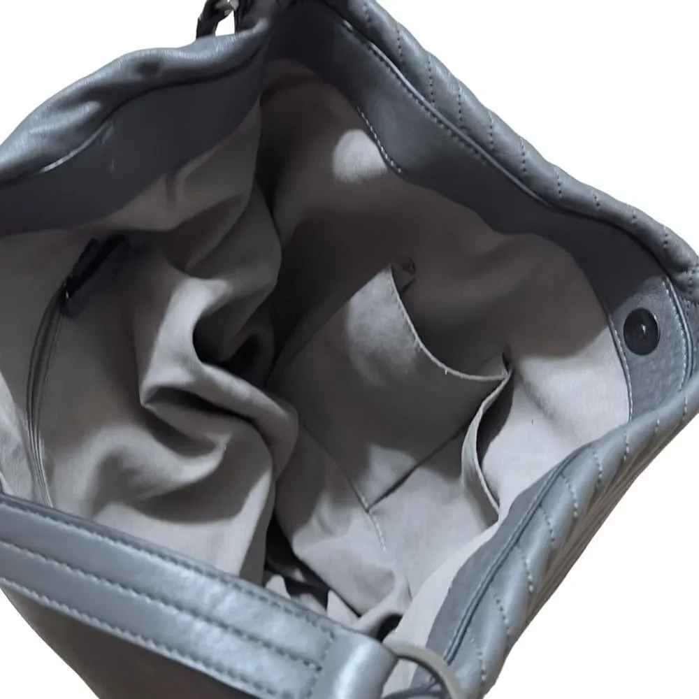 Vince Camuto Genuine Leather Grey Hobo Bag